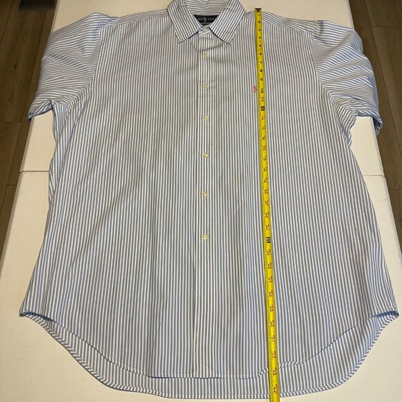 Ralph Lauren Blue & White Striped Button-Up Long Sleeve Shirt Mens L Classic Fit - Picture 14 of 14